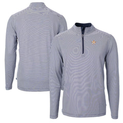 Houston Astros Cutter & Buck Virtue Eco Pique Micro Stripe Recycled Quarter-Zip Pullover Top Near Me