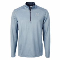 Kansas City Royals Cutter & Buck Virtue Eco Pique Micro Stripe Recycled Quarter-Zip Pullover Top Online