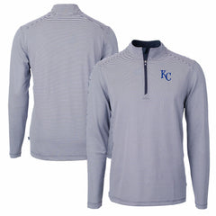 Kansas City Royals Cutter & Buck Virtue Eco Pique Micro Stripe Recycled Quarter-Zip Pullover Top Near Me
