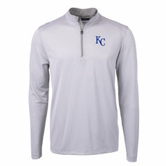 Kansas City Royals Cutter & Buck Virtue Eco Pique Micro Stripe Recycled Quarter-Zip Pullover Top Online