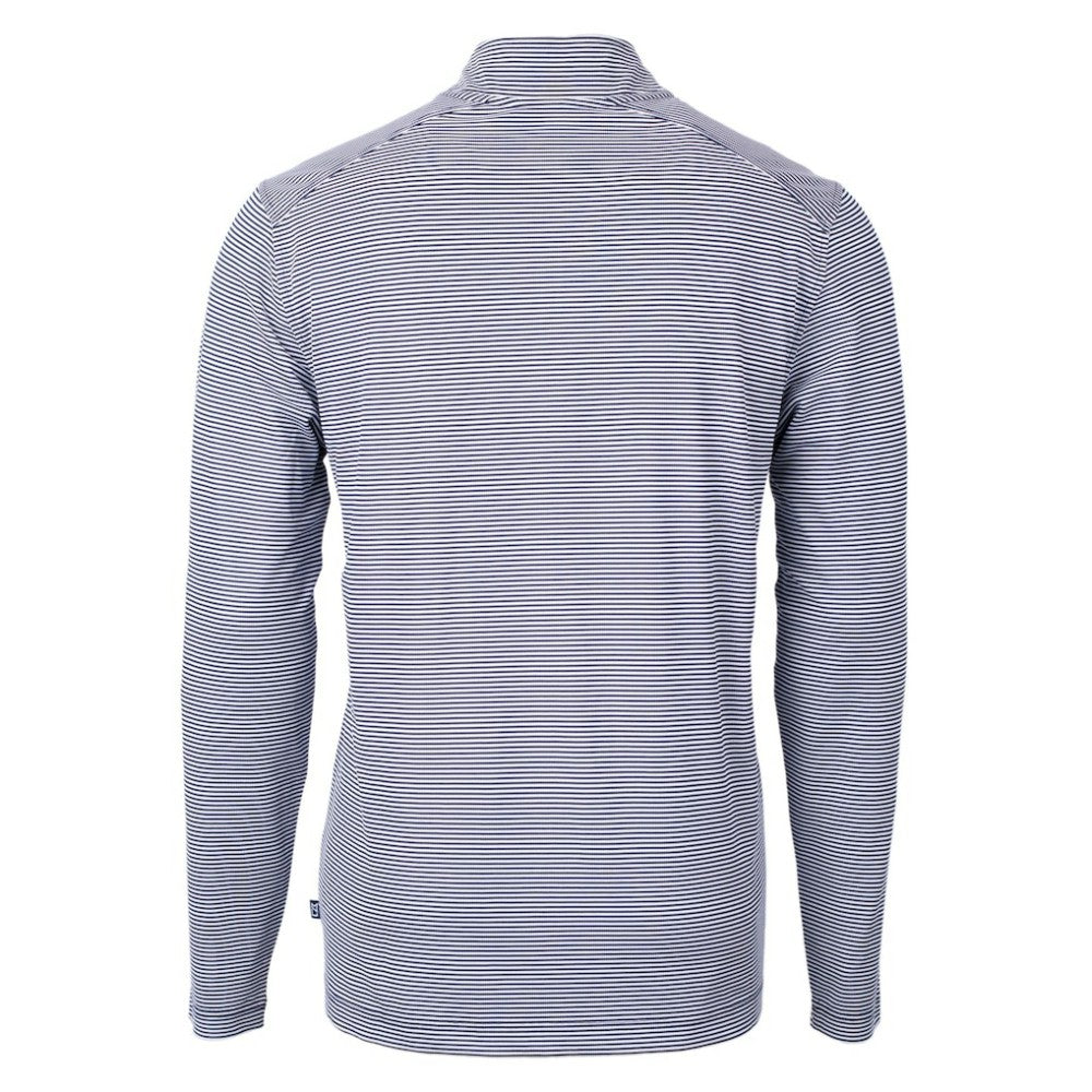New York Yankees Cutter & Buck Virtue Eco Pique Micro Stripe Recycled Quarter-Zip Pullover Top Discount
