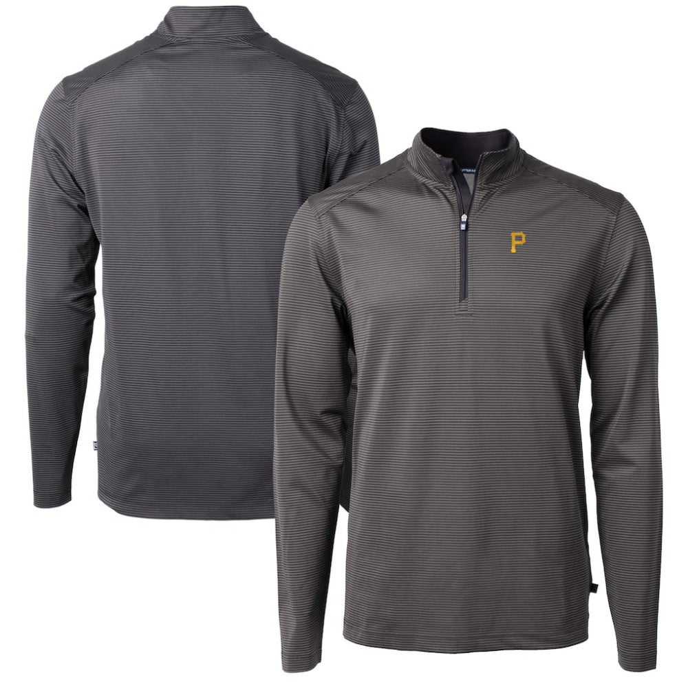Pittsburgh Pirates Cutter & Buck Virtue Eco Pique Micro Stripe Recycled Quarter-Zip Pullover Top Near Me