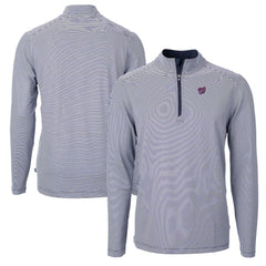 Washington Nationals Cutter & Buck Virtue Eco Pique Micro Stripe Recycled Quarter-Zip Pullover Top Near Me