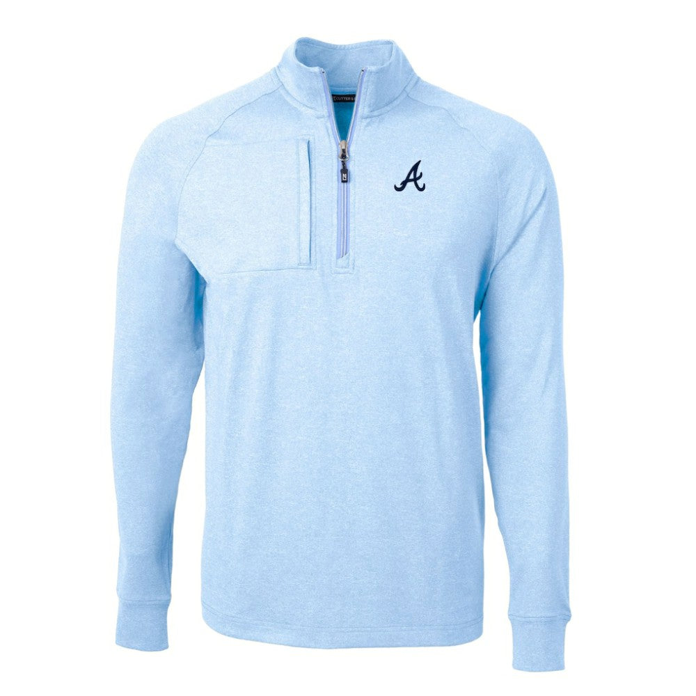 Atlanta Braves Cutter & Buck Adapt Eco Knit Stretch Recycled Quarter-Zip Pullover Top Discount