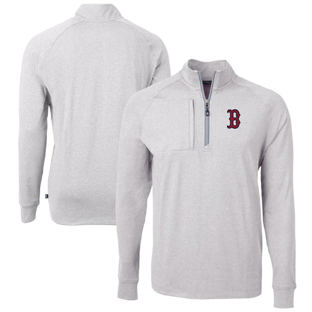 Boston Red Sox Cutter & Buck Adapt Eco Knit Stretch Recycled Quarter-Zip Pullover Top Outlet