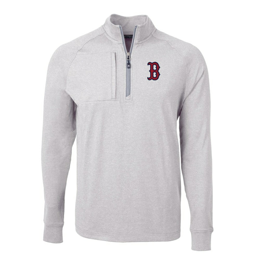 Boston Red Sox Cutter & Buck Adapt Eco Knit Stretch Recycled Quarter-Zip Pullover Top Outlet