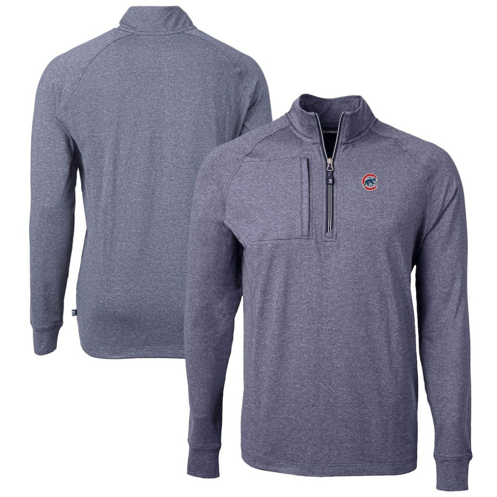 Chicago Cubs Cutter & Buck Adapt Eco Knit Stretch Recycled Quarter-Zip Pullover Top for sale