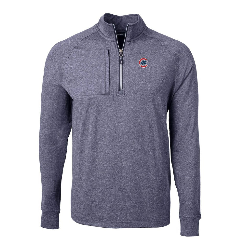 Chicago Cubs Cutter & Buck Adapt Eco Knit Stretch Recycled Quarter-Zip Pullover Top for sale