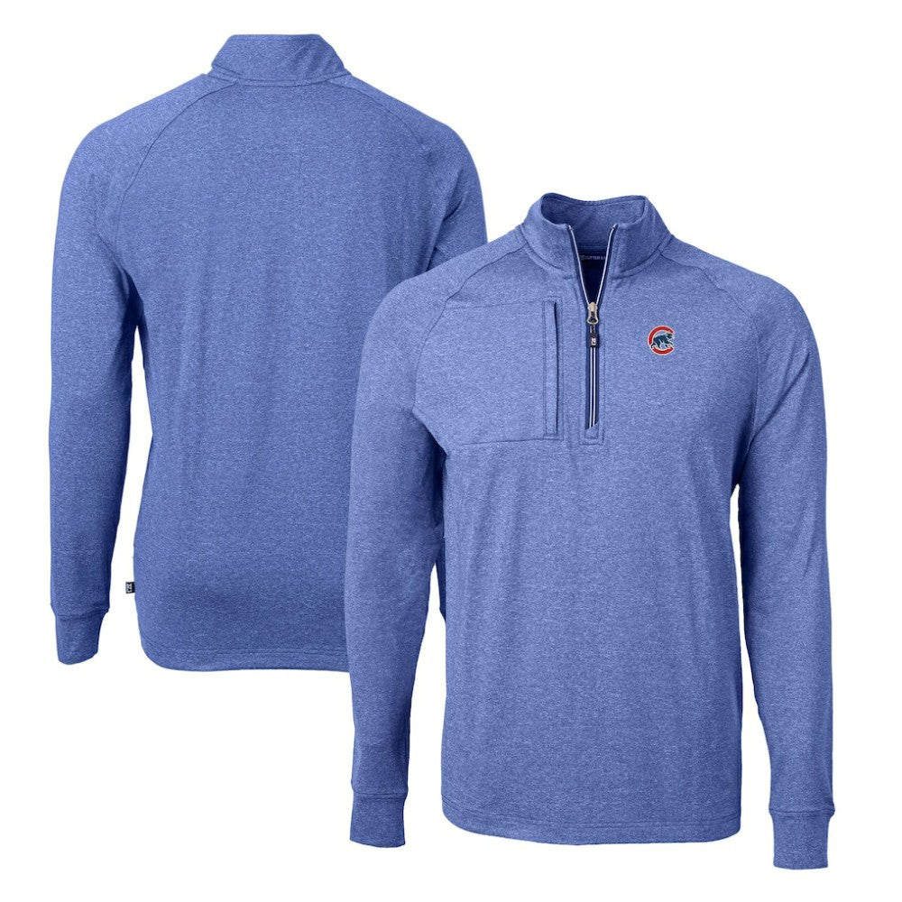Chicago Cubs Cutter & Buck Adapt Eco Knit Stretch Recycled Quarter-Zip Pullover Top Outlet