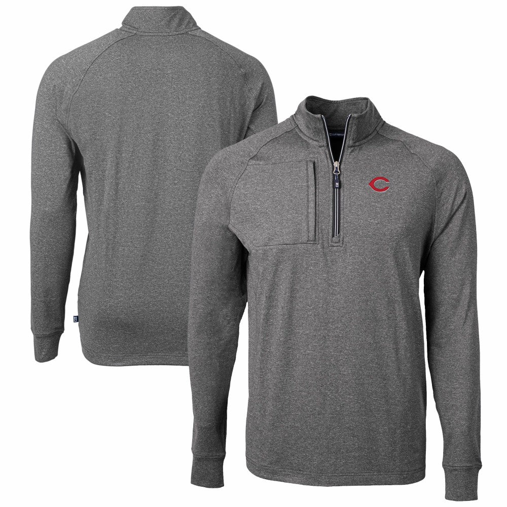 Cincinnati Reds Cutter & Buck Adapt Eco Knit Stretch Recycled Quarter-Zip Pullover Top Discount