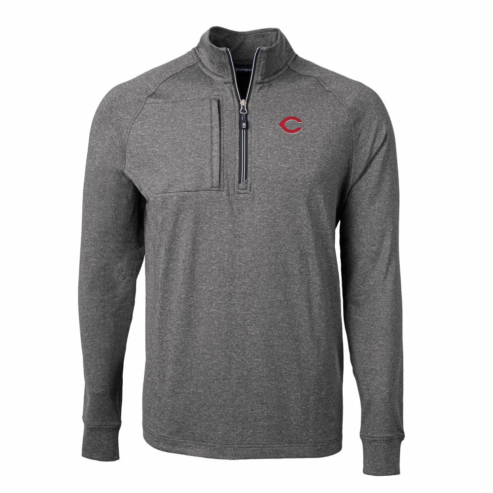 Cincinnati Reds Cutter & Buck Adapt Eco Knit Stretch Recycled Quarter-Zip Pullover Top Discount