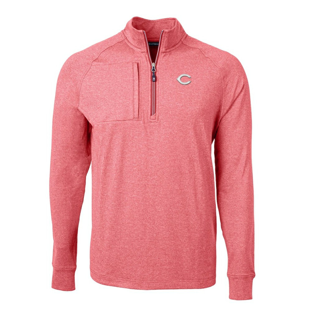 Cincinnati Reds Cutter & Buck Adapt Eco Knit Stretch Recycled Quarter-Zip Pullover Top Outlet