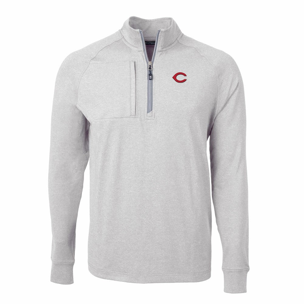 Cincinnati Reds Cutter & Buck Adapt Eco Knit Stretch Recycled Quarter-Zip Pullover Top Sale
