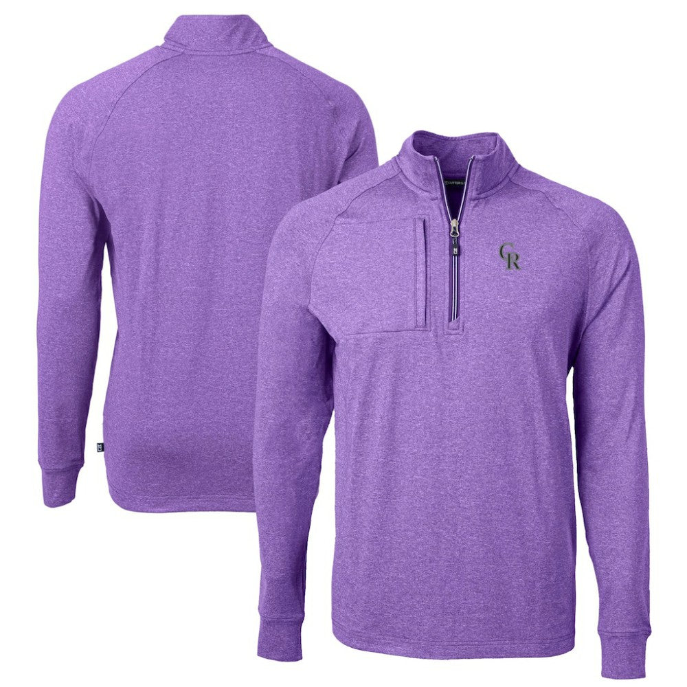 Colorado Rockies Cutter & Buck Adapt Eco Knit Stretch Recycled Quarter-Zip Pullover Top Online
