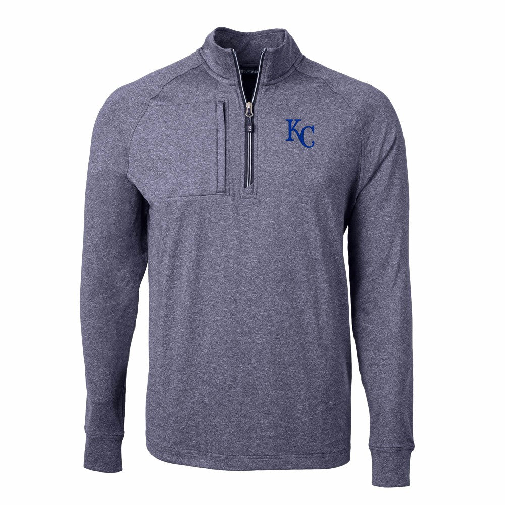 Kansas City Royals Cutter & Buck Adapt Eco Knit Stretch Recycled Quarter-Zip Pullover Top Sale