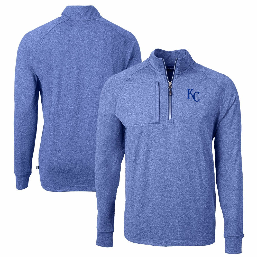 Kansas City Royals Cutter & Buck Adapt Eco Knit Stretch Recycled Quarter-Zip Pullover Top Sale