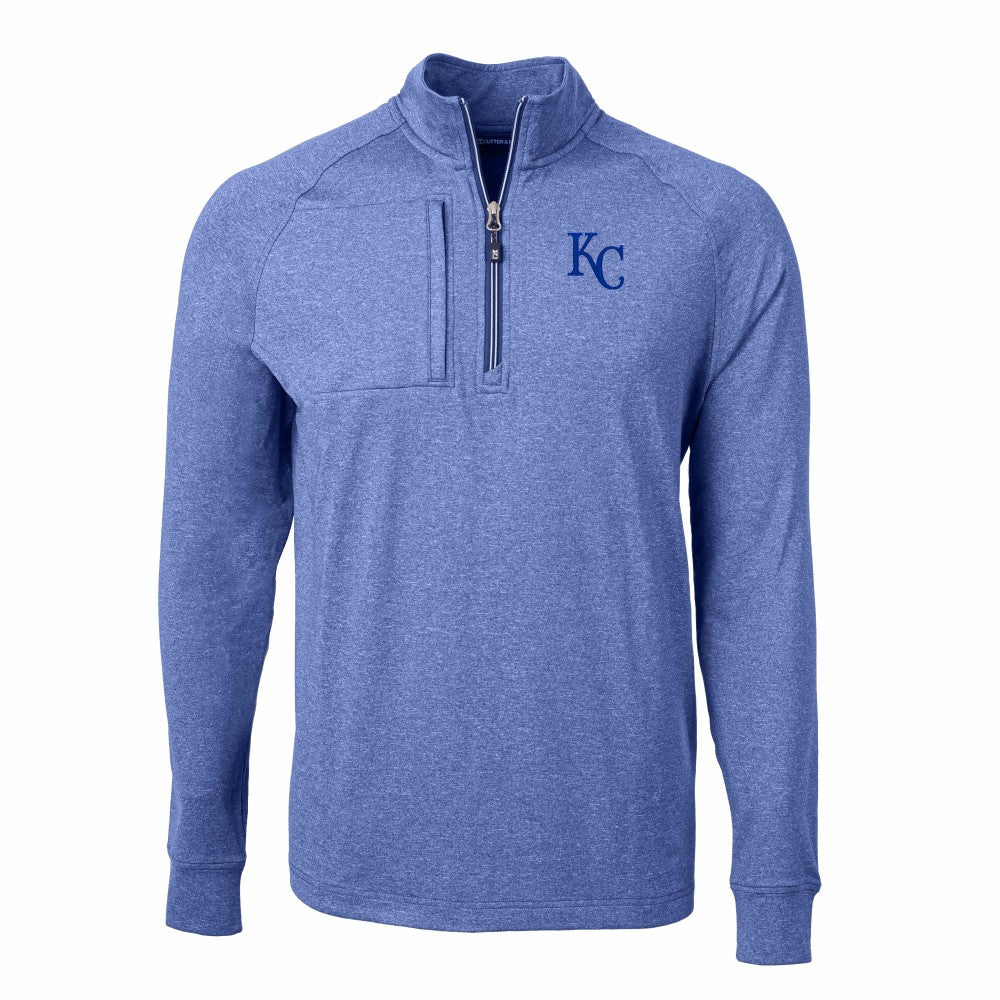 Kansas City Royals Cutter & Buck Adapt Eco Knit Stretch Recycled Quarter-Zip Pullover Top Sale
