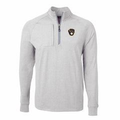 Milwaukee Brewers Cutter & Buck Adapt Eco Knit Stretch Recycled Quarter-Zip Pullover Top Sale
