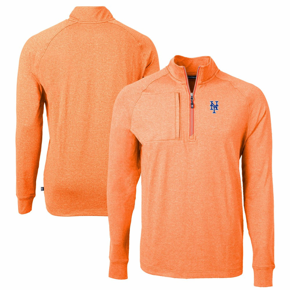 New York Mets Cutter & Buck Adapt Eco Knit Stretch Recycled Quarter-Zip Pullover Top Sale
