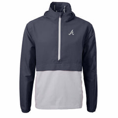 Atlanta Braves Cutter & Buck Charter Eco Recycled Half-Zip Anorak Jacket Outlet