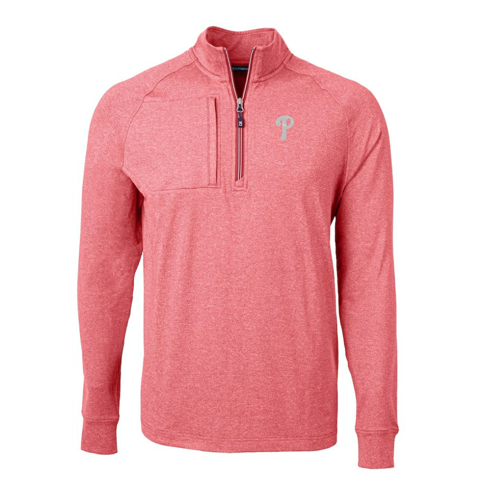 Philadelphia Phillies Cutter & Buck Adapt Eco Knit Stretch Recycled Quarter-Zip Pullover Top Discount