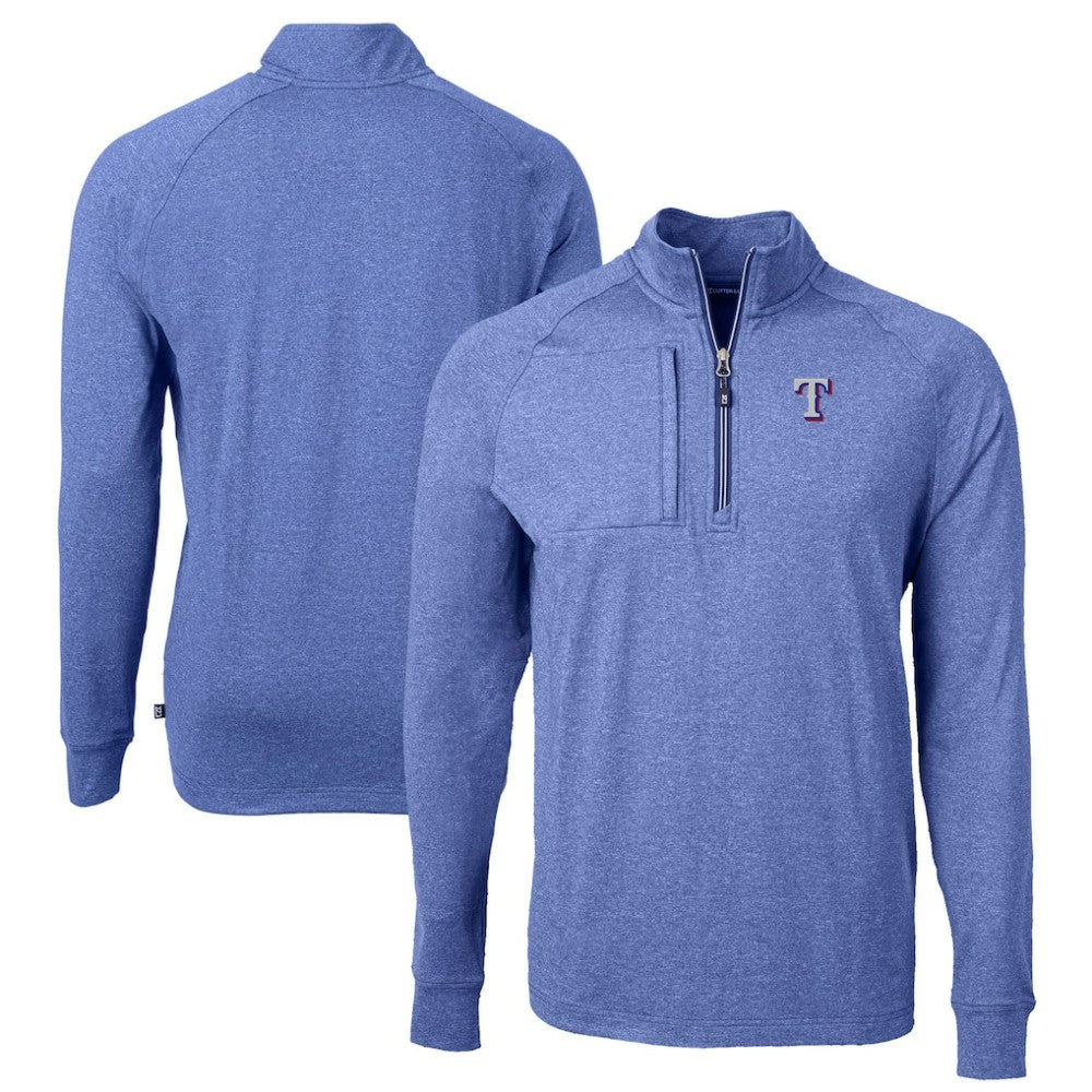 Texas Rangers Cutter & Buck Adapt Eco Knit Stretch Recycled Quarter-Zip Pullover Top Discount