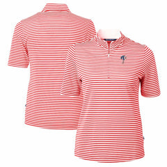 Philadelphia Phillies Cutter & Buck Women's Virtue Eco Pique Stripe Recycled Quarter-Zip Pullover Top Outlet