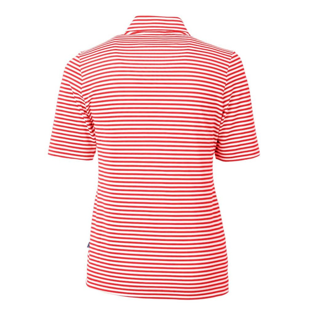 Philadelphia Phillies Cutter & Buck Women's Virtue Eco Pique Stripe Recycled Quarter-Zip Pullover Top Outlet