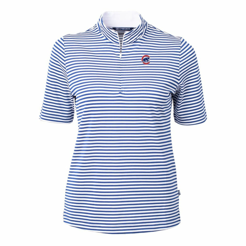 Chicago Cubs Cutter & Buck Women's Virtue Eco Pique Stripe Top Near Me