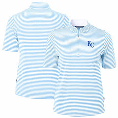 Kansas City Royals Cutter & Buck Women's Virtue Eco Pique Stripe Top Sale