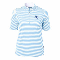 Kansas City Royals Cutter & Buck Women's Virtue Eco Pique Stripe Top Sale