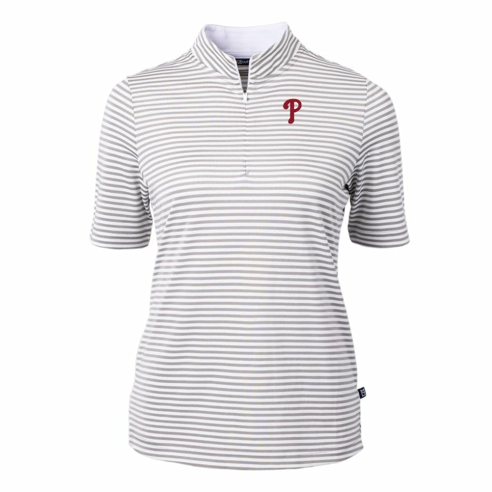 Philadelphia Phillies Cutter & Buck Women's Virtue Eco Pique Stripe Top for sale