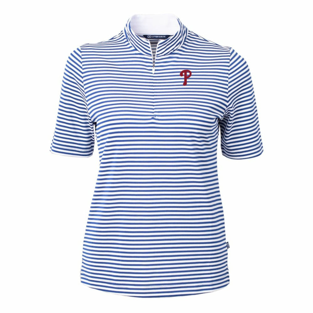 Philadelphia Phillies Cutter & Buck Women's Virtue Eco Pique Stripe Top Online