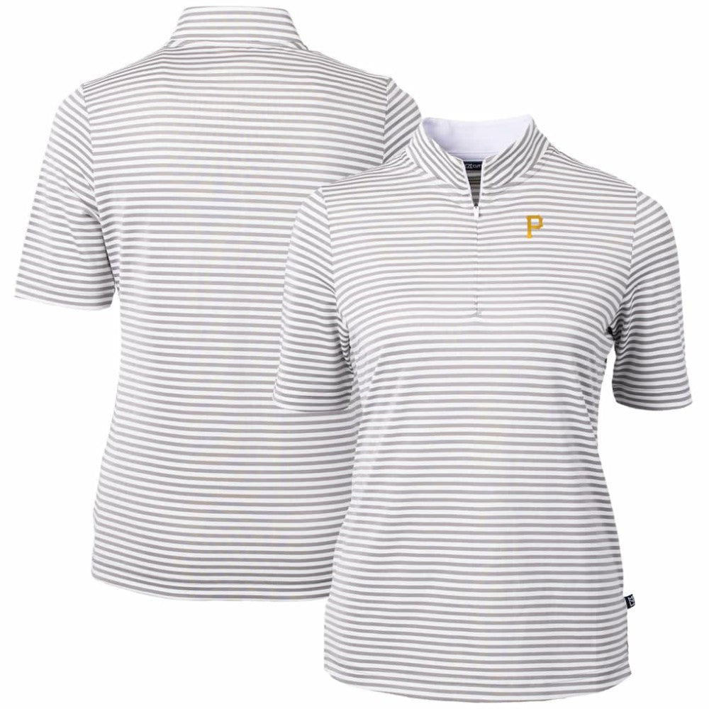 Pittsburgh Pirates Cutter & Buck Women's Virtue Eco Pique Stripe Top for sale