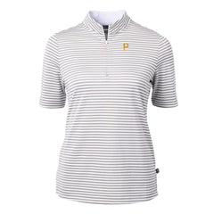 Pittsburgh Pirates Cutter & Buck Women's Virtue Eco Pique Stripe Top for sale