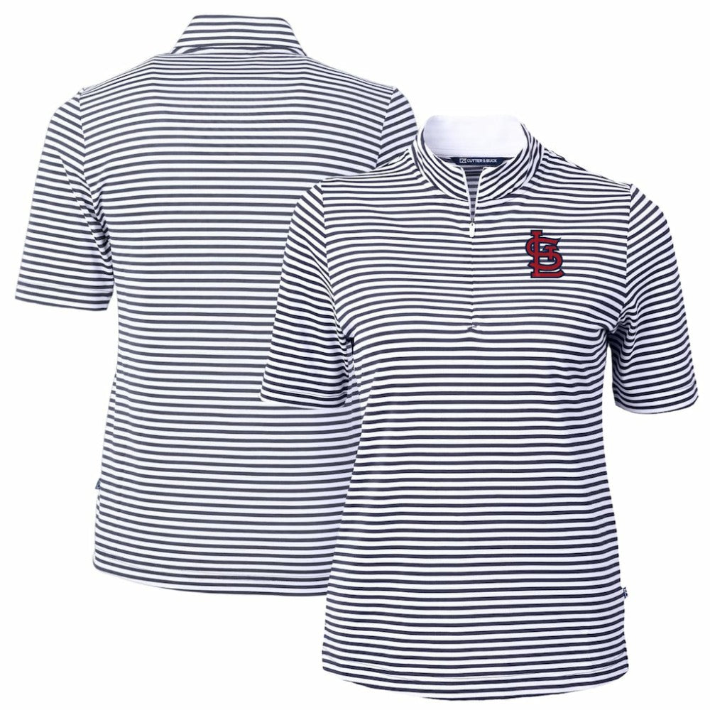 St. Louis Cardinals Cutter & Buck Women's Virtue Eco Pique Stripe Top Online