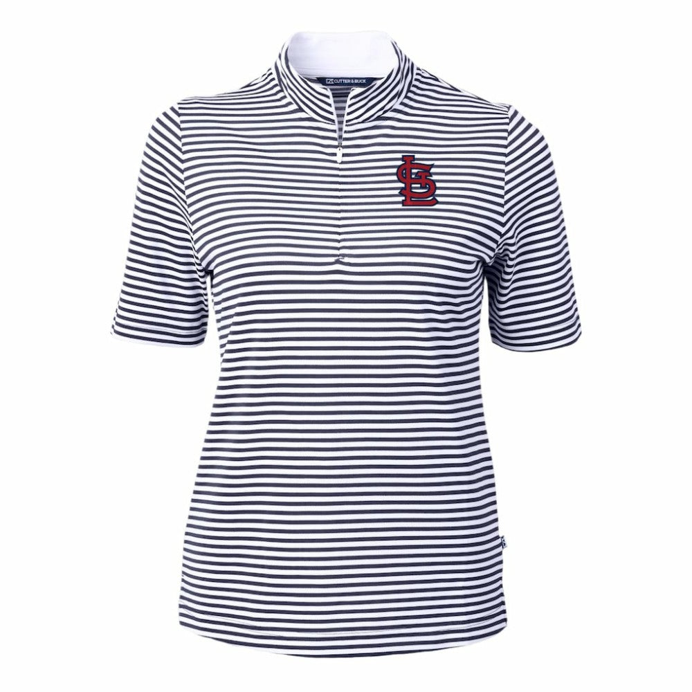St. Louis Cardinals Cutter & Buck Women's Virtue Eco Pique Stripe Top Online