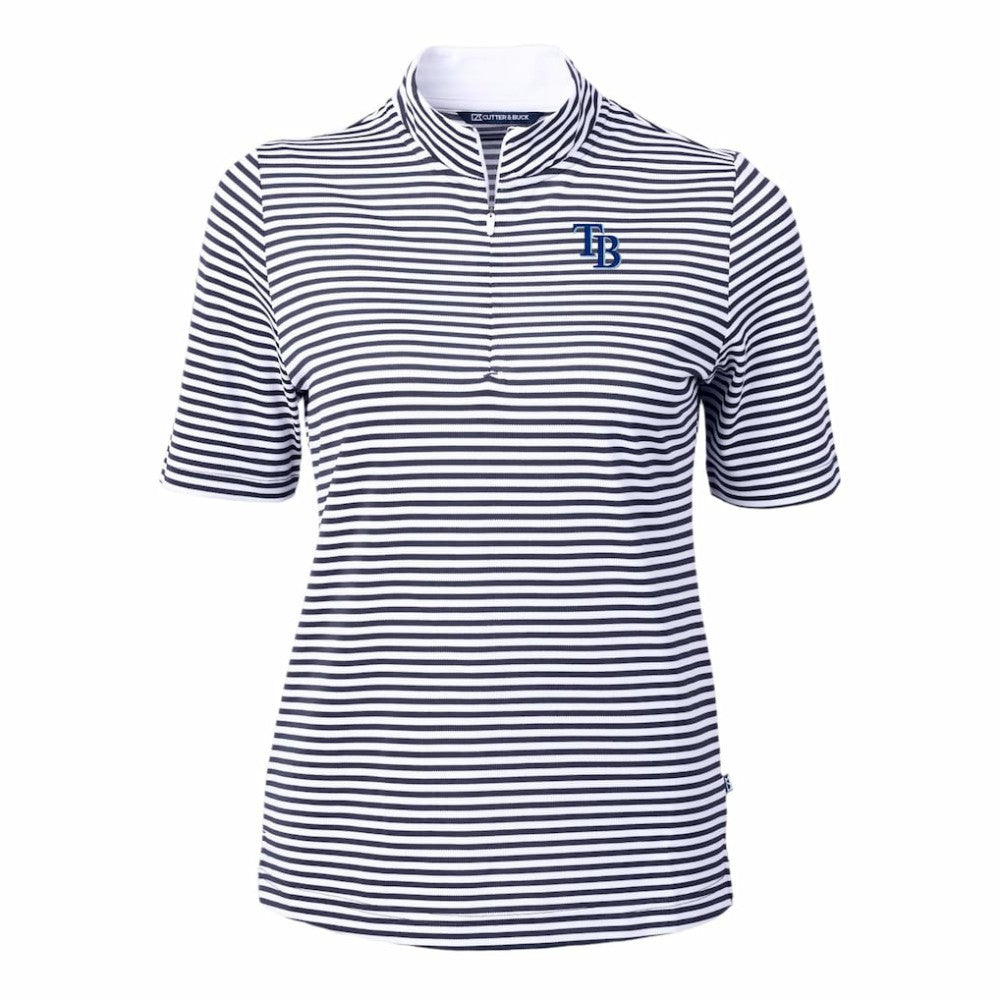 Tampa Bay Rays Cutter & Buck Women's Virtue Eco Pique Stripe Top Online