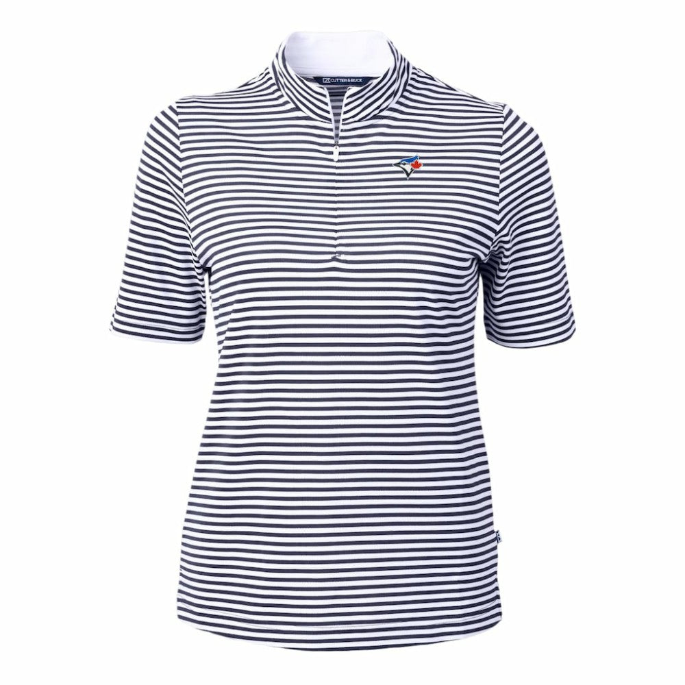 Toronto Blue Jays Cutter & Buck Women's Virtue Eco Pique Stripe Top Online