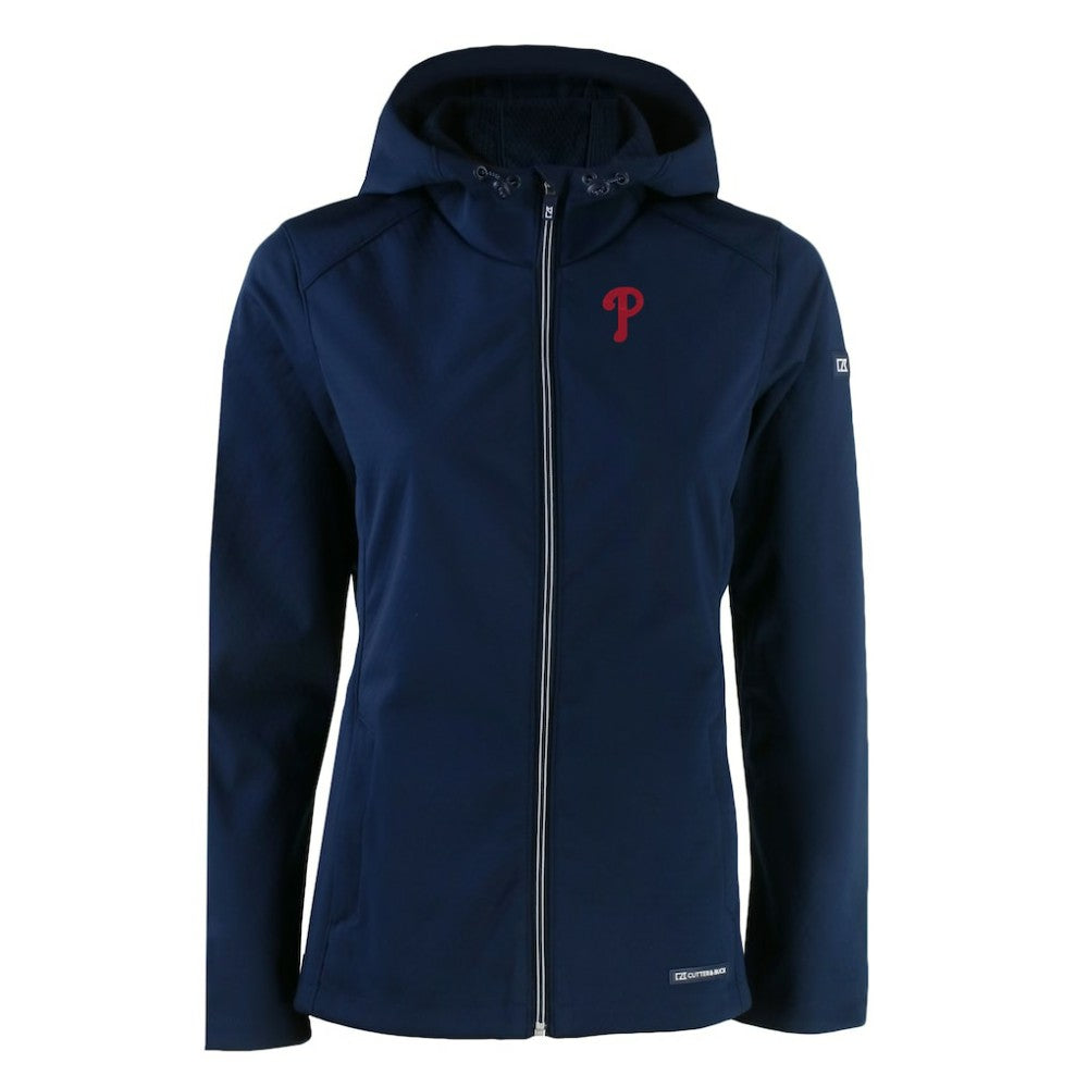 Philadelphia Phillies Cutter & Buck Women's Evoke Eco Softshell Recycled Full-Zip Jacket Sale