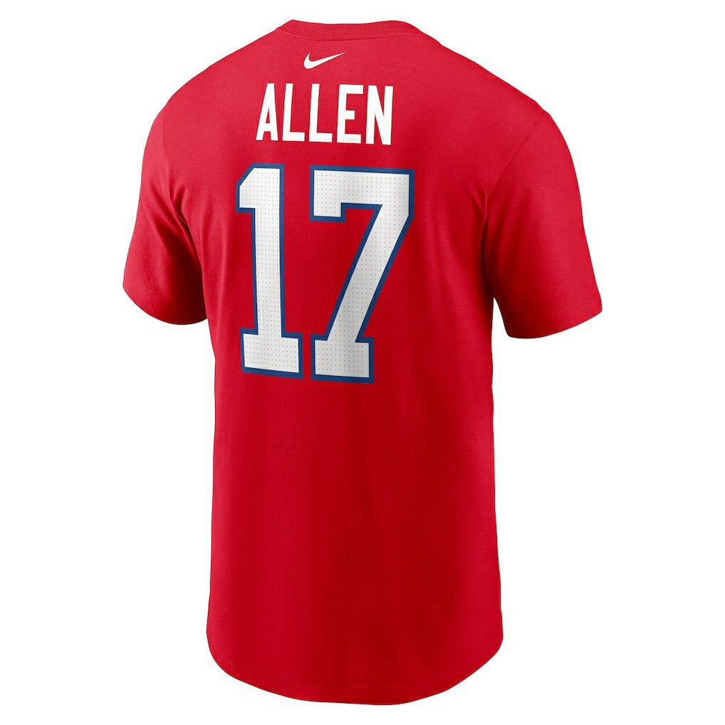 Josh Allen Buffalo Bills Player Name & Number T-Shirt - Red - Nike