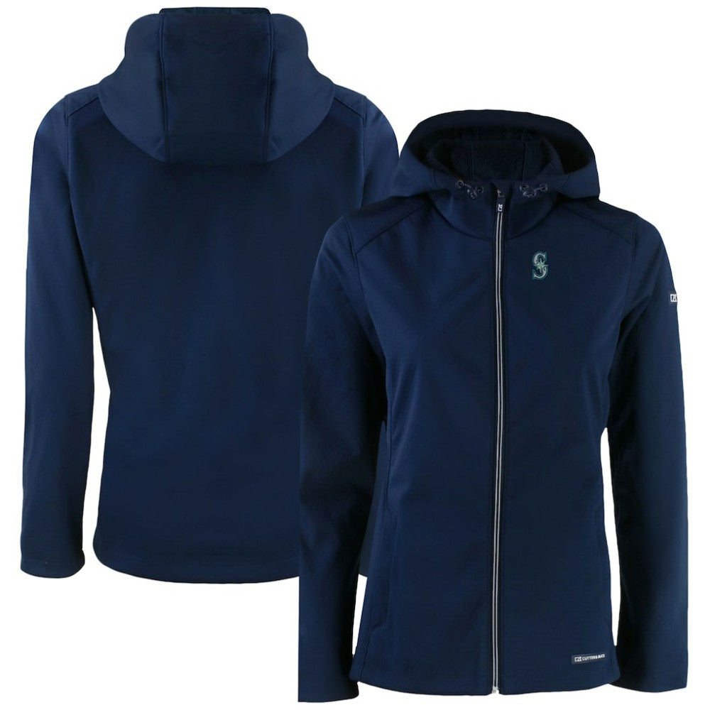 Seattle Mariners Cutter & Buck Women's Evoke Eco Softshell Recycled Full-Zip Jacket Outlet