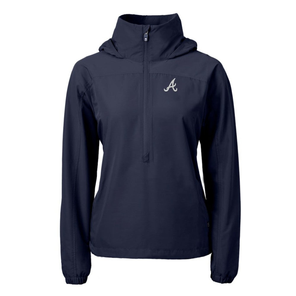 Atlanta Braves Cutter & Buck Women's Charter Eco Recycled Half-Zip Anorak Jacket Outlet