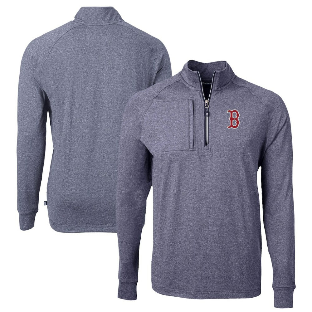 Boston Red Sox Cutter & Buck Big & Tall Adapt Eco Knit Stretch Recycled Quarter-Zip Pullover Top Near Me