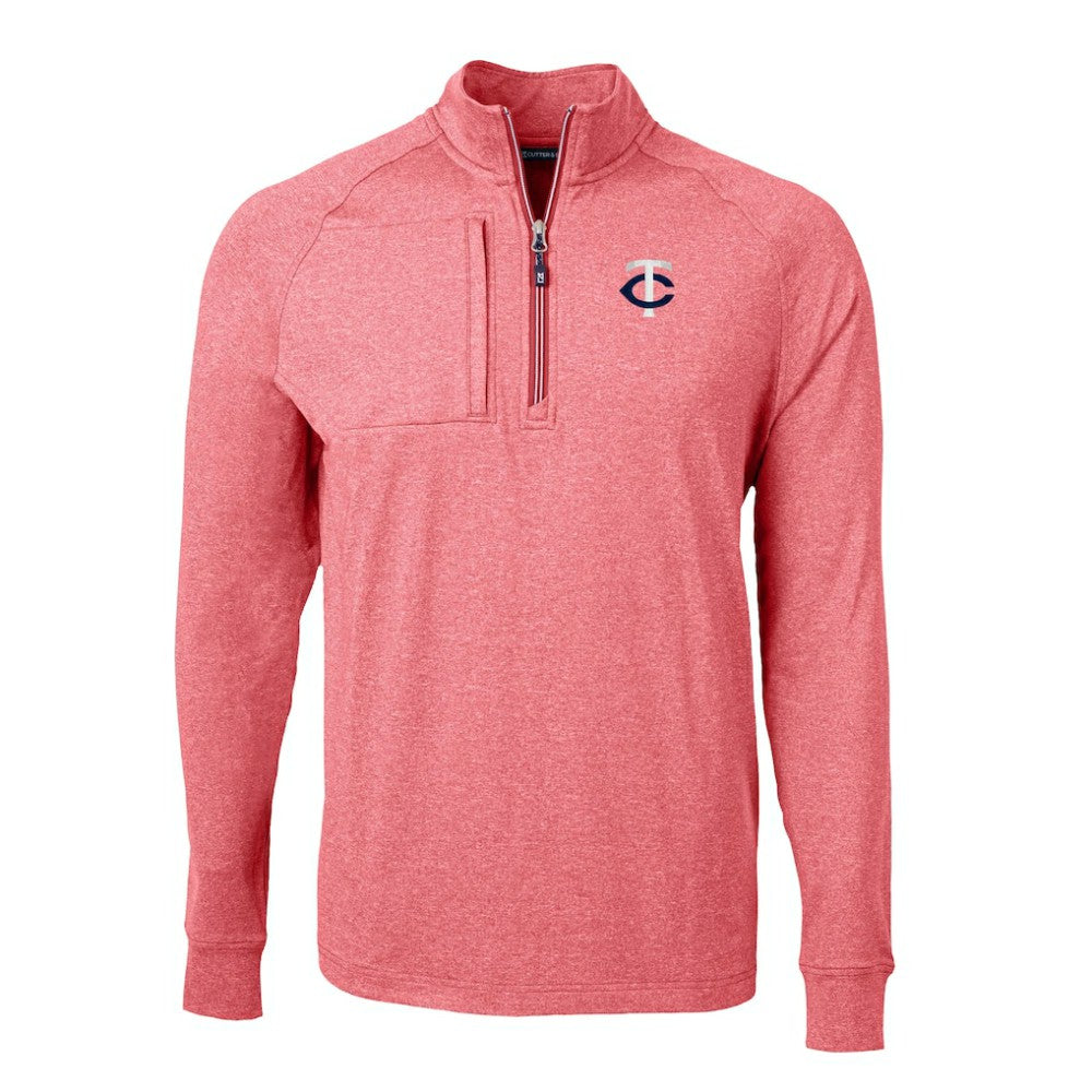 Minnesota Twins Cutter & Buck Big & Tall Adapt Eco Knit Stretch Recycled Quarter-Zip Pullover Top for sale