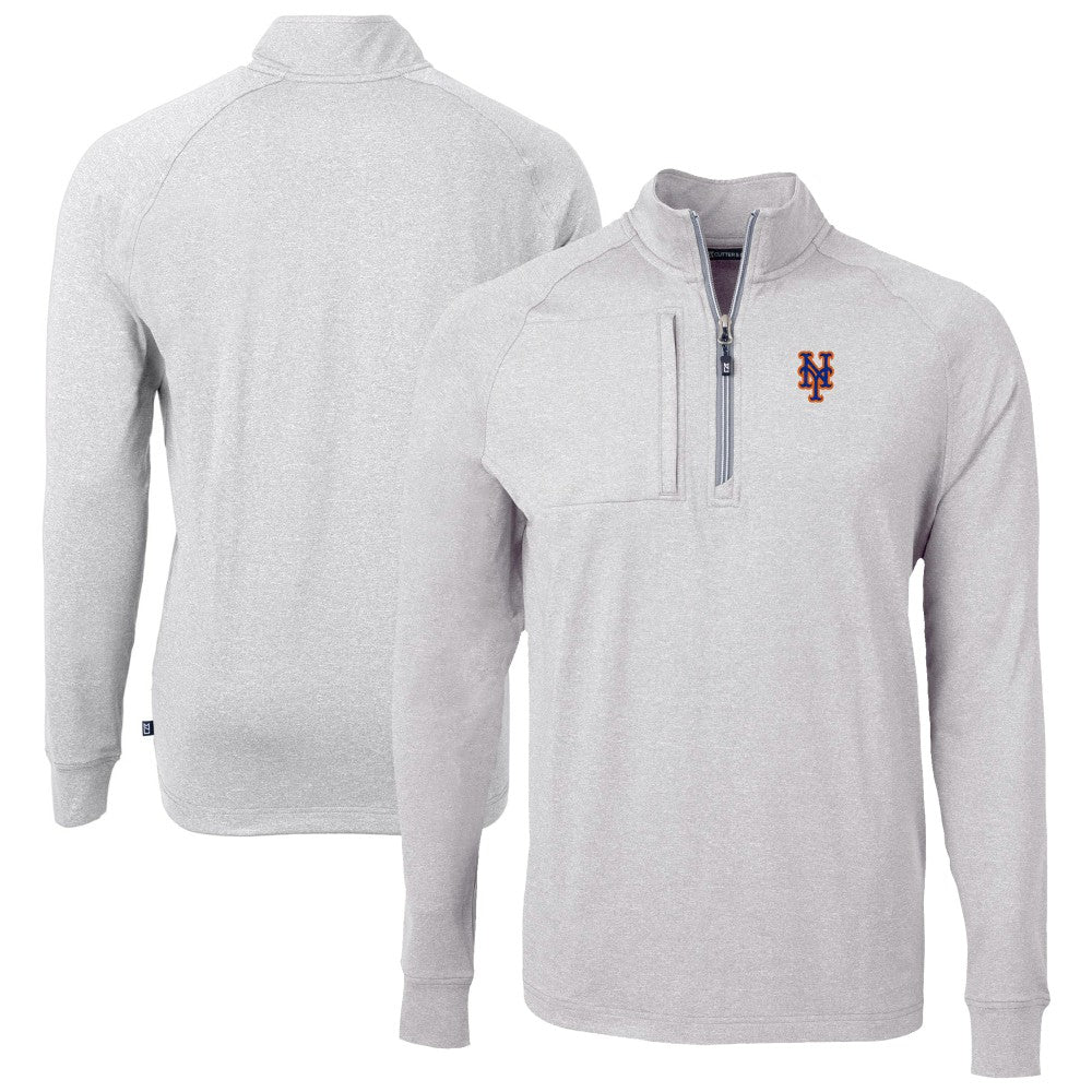 New York Mets Cutter & Buck Big & Tall Adapt Eco Knit Stretch Recycled Quarter-Zip Pullover Top Discount