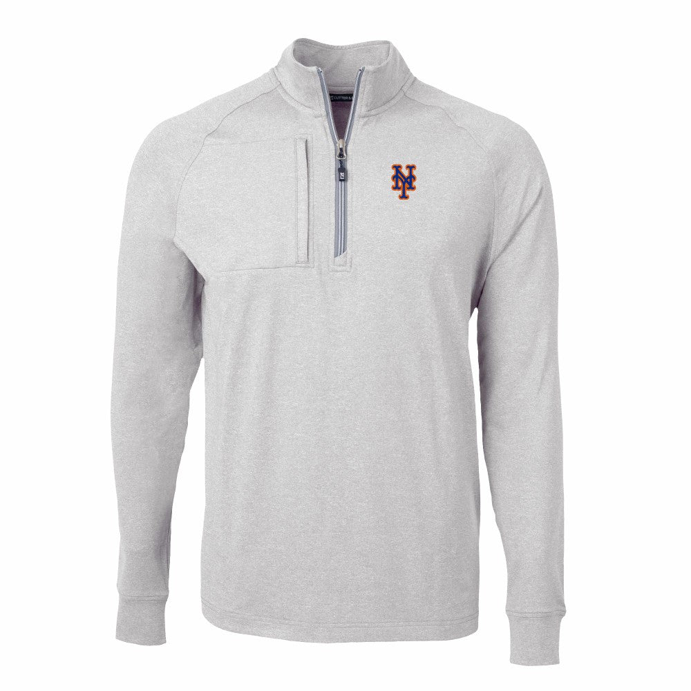 New York Mets Cutter & Buck Big & Tall Adapt Eco Knit Stretch Recycled Quarter-Zip Pullover Top Discount