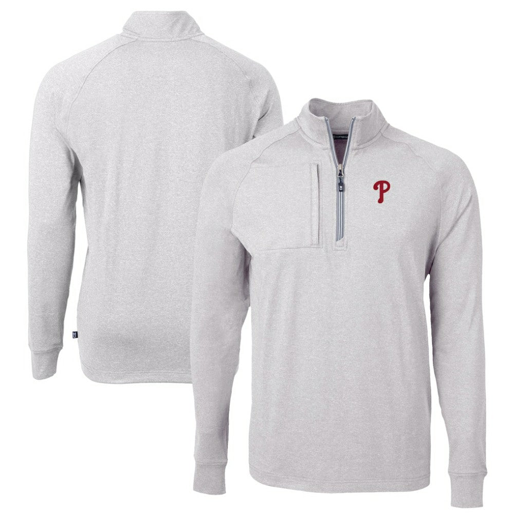 Philadelphia Phillies Cutter & Buck Big & Tall Adapt Eco Knit Stretch Recycled Quarter-Zip Pullover Top Discount