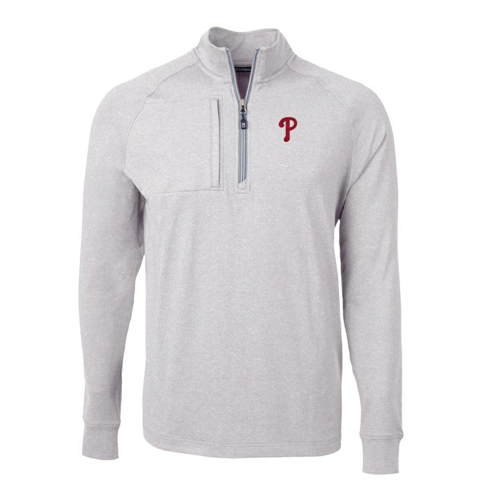 Philadelphia Phillies Cutter & Buck Big & Tall Adapt Eco Knit Stretch Recycled Quarter-Zip Pullover Top Discount
