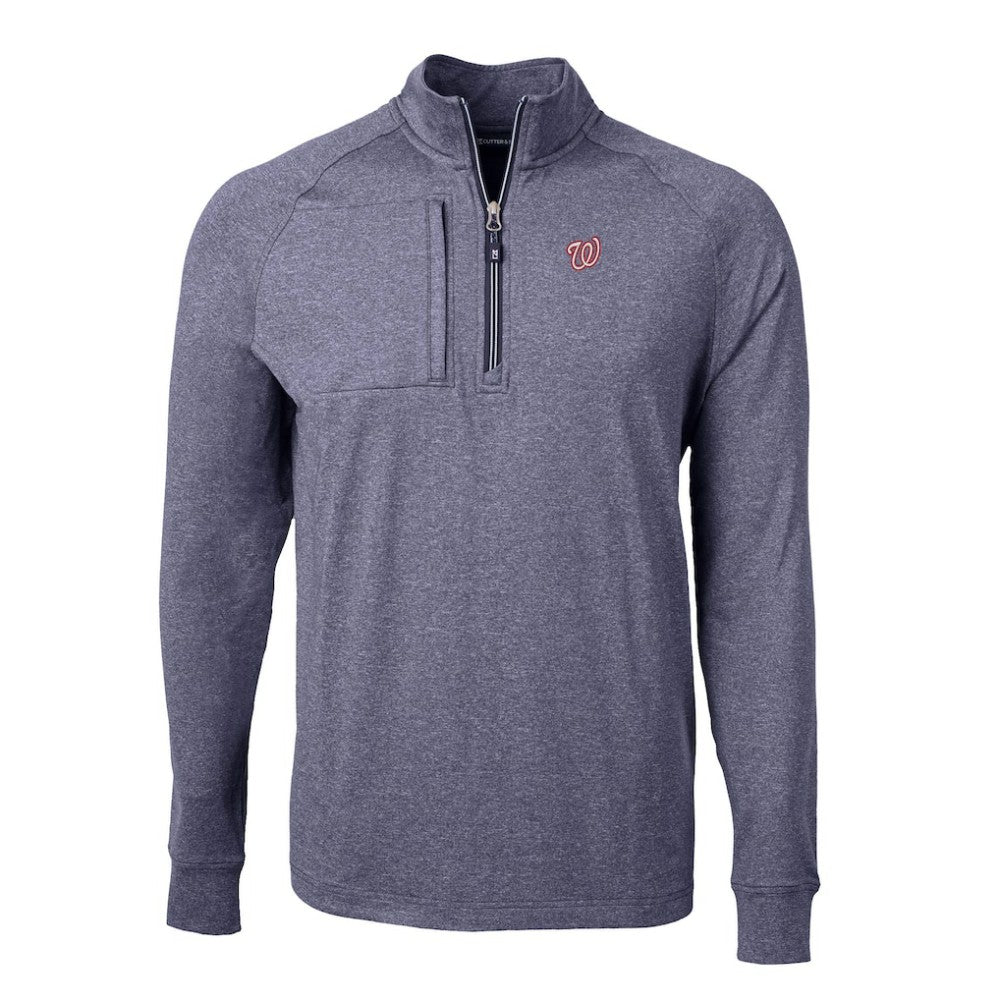 Washington Nationals Cutter & Buck Big & Tall Adapt Eco Knit Stretch Recycled Quarter-Zip Pullover Top Discount